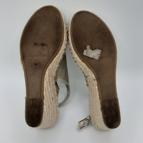 Marc Fisher Senton Leather Espadrille Wedge Sandal. - Picture 11 of 14